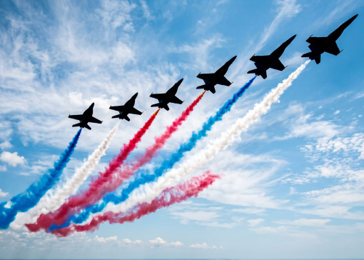 American flag flyover