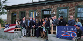 Congressman Norcross and local officials cut the ribbon on the newly restored Benjamin Cooper Tavern, built in the 1700s